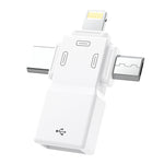 Adaptateur OTG USB 2.0 vers 8 broches + USB-C / Type-C + Micro USB