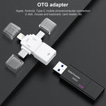 Adaptateur OTG USB 2.0 vers 8 broches + USB-C / Type-C + Micro USB