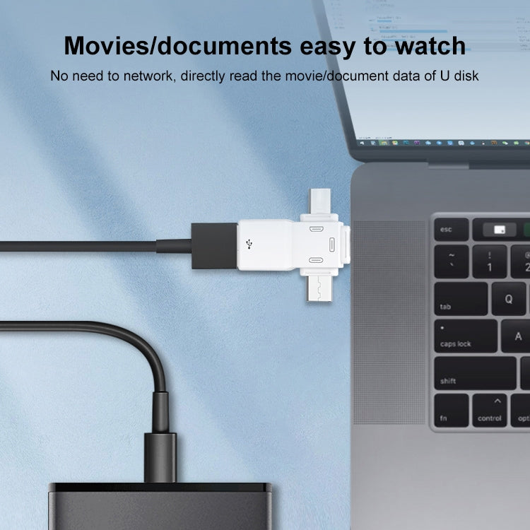 Adaptateur OTG USB 2.0 vers 8 broches + USB-C / Type-C + Micro USB