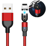 Câble de charge magnétique rotatif USB vers 8 broches en nylon tressé, 2 m 2 A, 2 m 8 broches