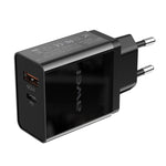 awei C-980 Chargeur de voyage à charge rapide 18W PD USB-C / Type-C + QC 3.0 USB, prise EU