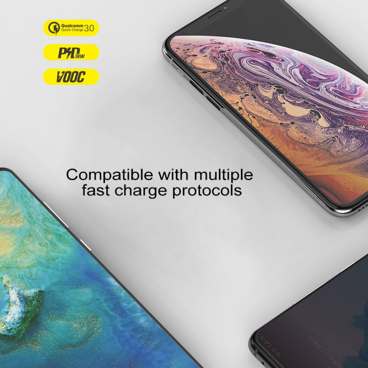 awei C-980 Chargeur de voyage à charge rapide 18W PD USB-C / Type-C + QC 3.0 USB, prise EU