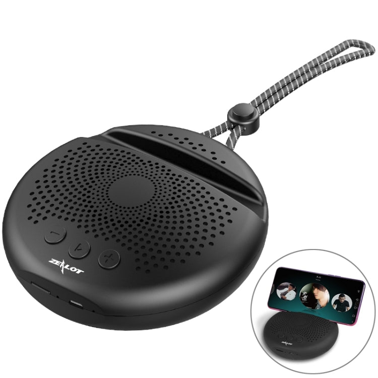 Haut-parleur stéréo Bluetooth portable ZEALOT S24 avec cordon et support pour carte mobile, supporte appel mains libres et carte TF, S24