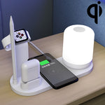 WS6 Lampe de Bureau Multifonction 10W avec 2 Ports USB + Port USB-C / Type-C et Chargeur sans Fil Qi