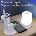 WS6 Lampe de Bureau Multifonction 10W avec 2 Ports USB + Port USB-C / Type-C et Chargeur sans Fil Qi