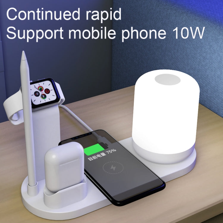 WS6 Lampe de Bureau Multifonction 10W avec 2 Ports USB + Port USB-C / Type-C et Chargeur sans Fil Qi