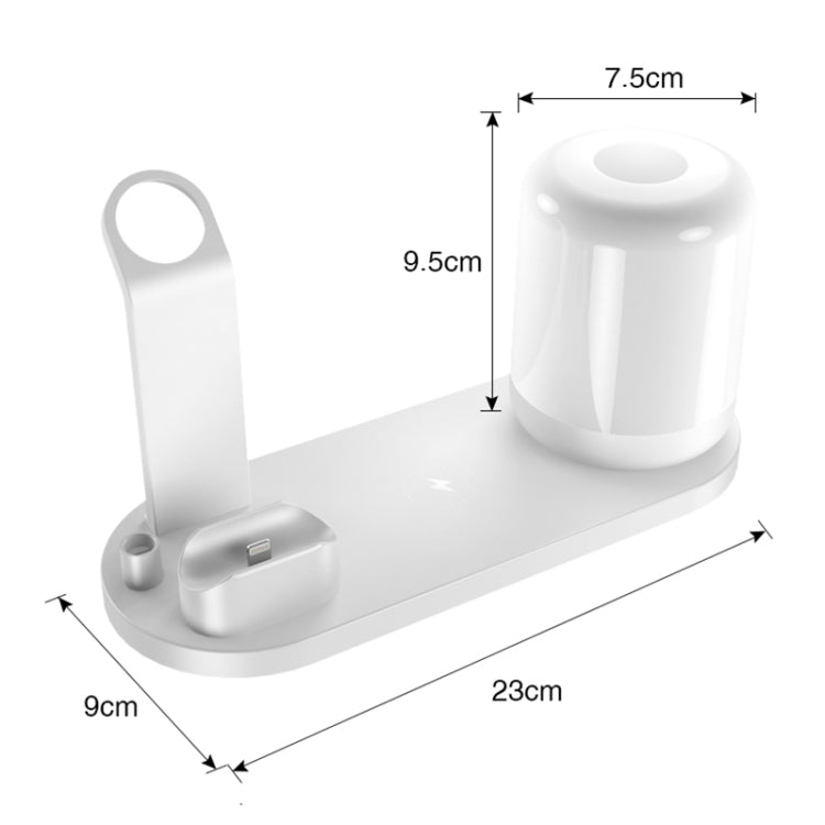 WS6 Lampe de Bureau Multifonction 10W avec 2 Ports USB + Port USB-C / Type-C et Chargeur sans Fil Qi