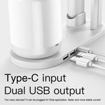 WS6 Lampe de Bureau Multifonction 10W avec 2 Ports USB + Port USB-C / Type-C et Chargeur sans Fil Qi