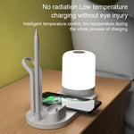 WS6 Lampe de Bureau Multifonction 10W avec 2 Ports USB + Port USB-C / Type-C et Chargeur sans Fil Qi