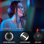 ONIKUMA K19 Casque Gaming à Prise Unique avec Microphone et Lumière Réglable