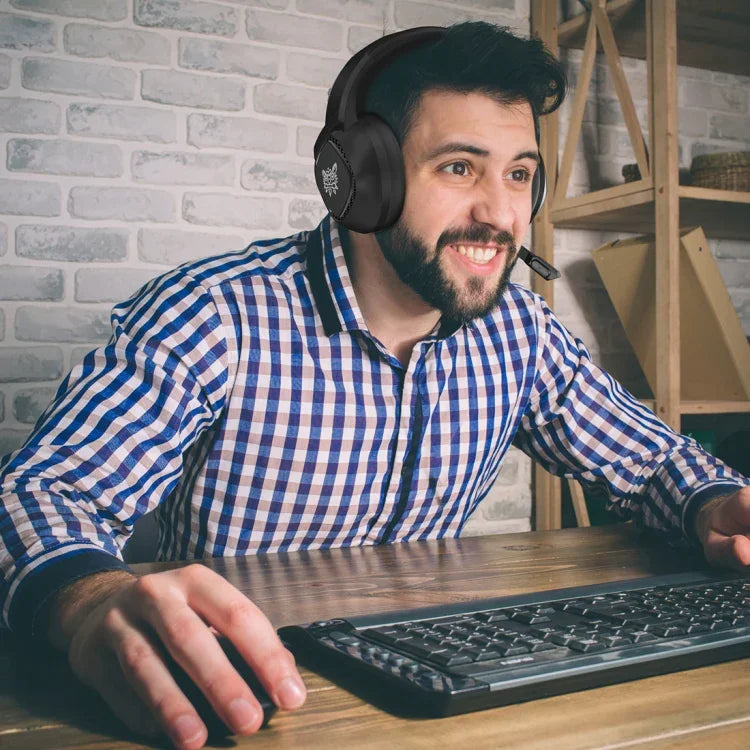 ONIKUMA K19 Casque Gaming à Prise Unique avec Microphone et Lumière Réglable