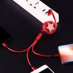 Câble de charge et de synchronisation rétractable 3 en 1 USB vers USB-C / Type-C + 8 broches + Micro USB de 1,2 m