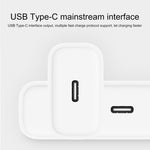Adaptateur secteur chargeur rapide original Xiaomi Youpin ZMI 20W avec câble de charge Type-C / USB-C vers 8 broches, prise US