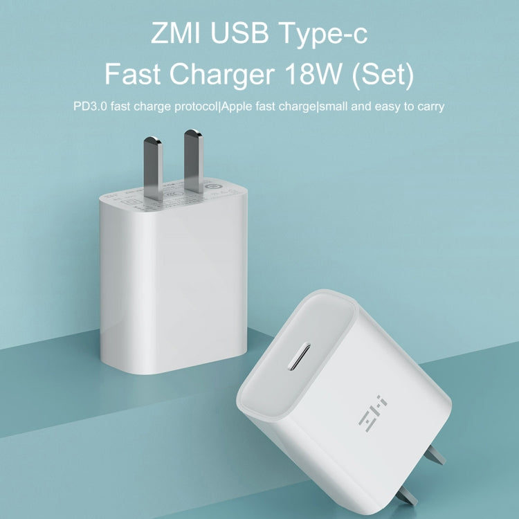 Adaptateur secteur chargeur rapide original Xiaomi Youpin ZMI 20W avec câble de charge Type-C / USB-C vers 8 broches, prise US