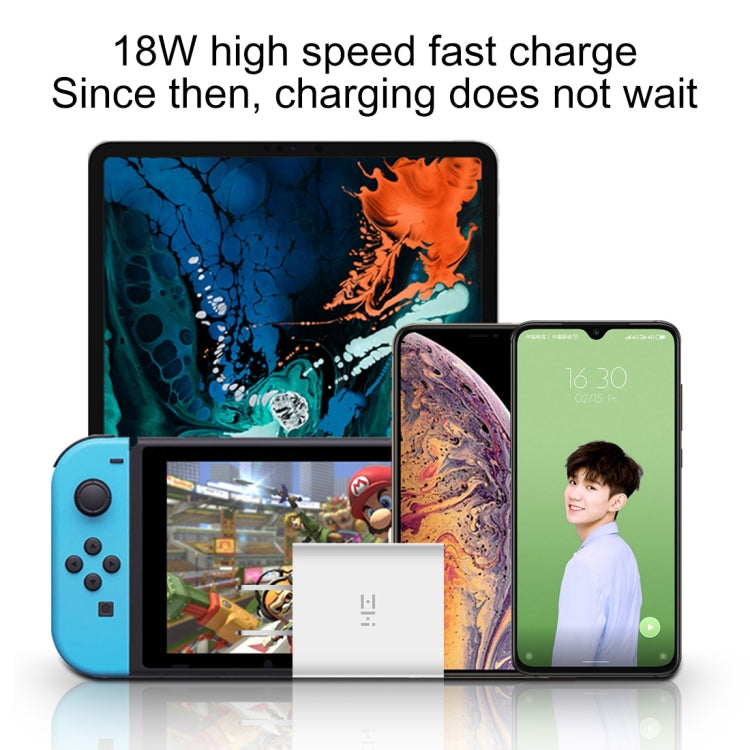 Adaptateur secteur chargeur rapide original Xiaomi Youpin ZMI 20W avec câble de charge Type-C / USB-C vers 8 broches, prise US
