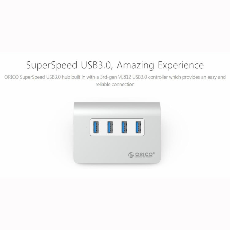 Hub ORICO M3H4-V1 en alliage d'aluminium avec 4 ports USB 3.0, M3H4-V1