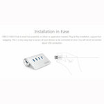 Hub ORICO M3H4-V1 en alliage d'aluminium avec 4 ports USB 3.0, M3H4-V1