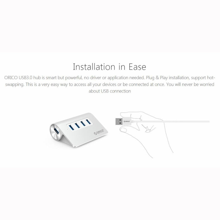 Hub ORICO M3H4-V1 en alliage d'aluminium avec 4 ports USB 3.0, M3H4-V1