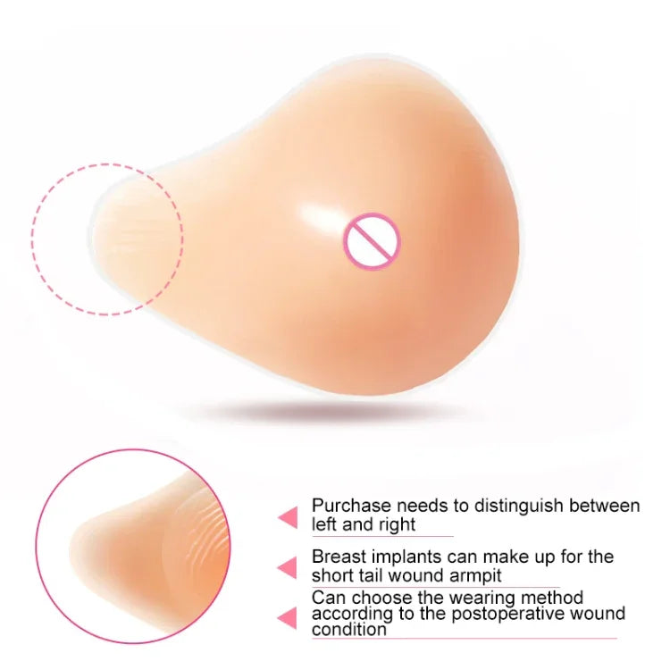 AS9 Sein Prothétique de Rééducation Postopératoire en Spirale, Coussinet de Sein en Silicone, Cache-Mamelon 600g/Gauche, 600g/Gauche