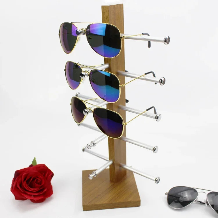 Présentoir à lunettes en bois grainé, support pour lunettes de soleil, bois grainé