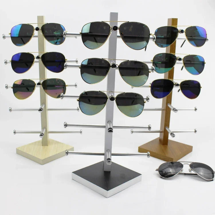 Présentoir à lunettes en bois grainé, support pour lunettes de soleil, bois grainé