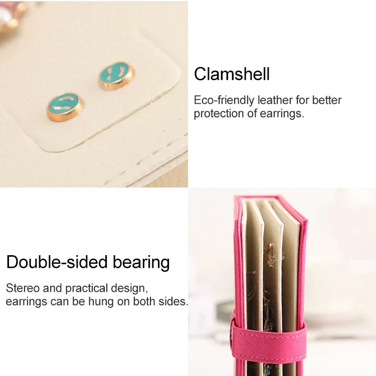 Présentoir à bijoux portable en forme de livre, créatif et portable, pour boucles d'oreilles, boîte de rangement.