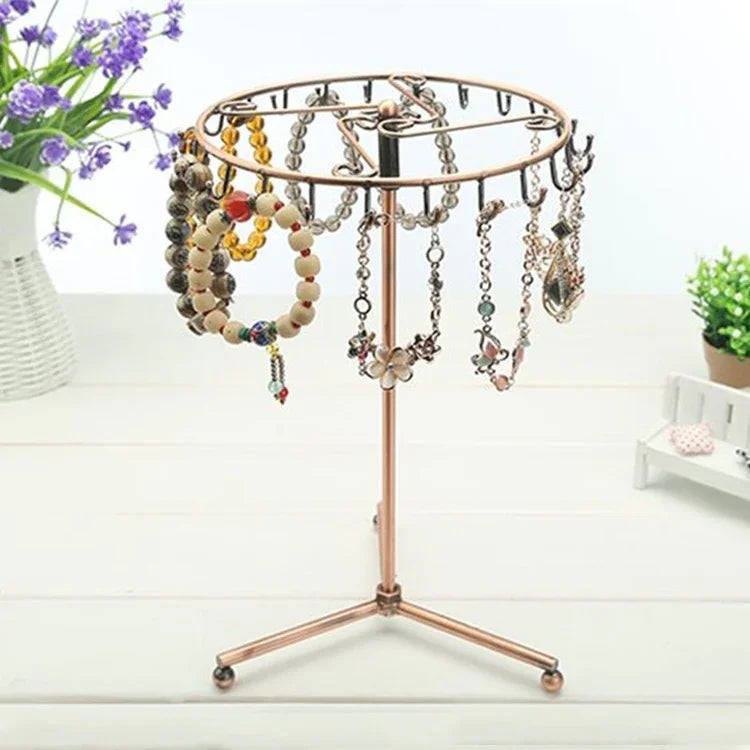 Support de rangement rotatif rétro pour bijoux, foulard, bracelet, pendentif, collier