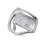 Bague rectangulaire plaquée argent avec cristal bleu pour femmes (argent avec diamant, US, taille : 7), taille : 7