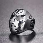 Bague en acier titane avec masque crâne style rock punk gothique européen et américain pour homme, Taille US : 11, Diamètre : 20,7 mm, Périmètre : 65 mm