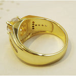 Bague en diamant pour homme en plaqué or blanc 18 carats et zircon AAA, taille : 12, diamètre : 21,4 mm, périmètre : 67,2 mm, diamètre : 21,4 mm