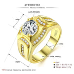 Bague en diamant pour homme en plaqué or blanc 18 carats et zircon AAA, taille : 12, diamètre : 21,4 mm, périmètre : 67,2 mm, diamètre : 21,4 mm
