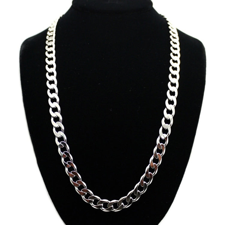 Collier long simple hip-hop en alliage mode Europe et Amérique, largeur : 12 mm, longueur : 80 cm