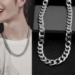 Collier long simple hip-hop en alliage mode Europe et Amérique, largeur : 12 mm, longueur : 80 cm