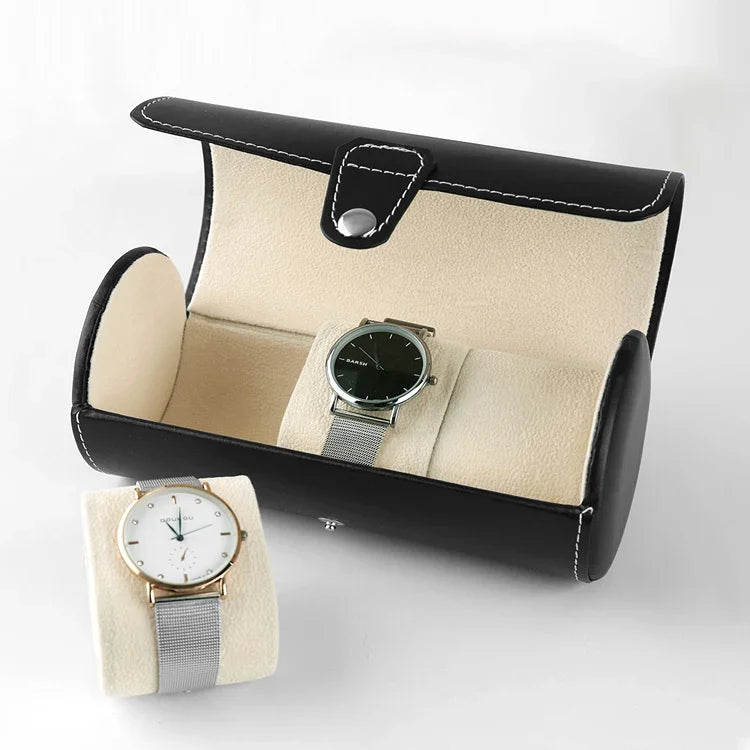 Boîte de protection cylindrique portable pour montre Sac de rangement