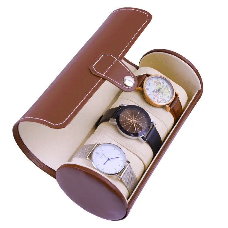 Boîte de protection cylindrique portable pour montre Sac de rangement