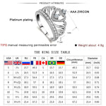 Bague en zircone plaquée platine en forme de couronne de reine princesse, taille américaine : 8, diamètre : 18,1 mm, périmètre : 57 mm, 8