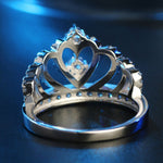 Bague en Zircon plaquée platine en forme de couronne de princesse, taille américaine : 9, diamètre : 18,9 mm, périmètre : 59,5 mm, 9