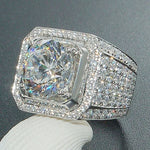 Bague en argent avec micro-incrustation de strass, taille américaine : 9, diamètre : 19 mm, périmètre : 59,8 mm