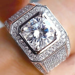 Bague en Argent Micro-insert de Strass Entier Tendance, Taille US: 10, Diamètre: 19.9mm, Périmètre: 62.4mm, 10
