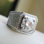 Bague en Argent Micro-insert de Strass Entier Tendance, Taille US: 10, Diamètre: 19.9mm, Périmètre: 62.4mm, 10