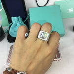 Bague en Argent Micro-insert de Strass Entier Tendance, Taille US: 10, Diamètre: 19.9mm, Périmètre: 62.4mm, 10