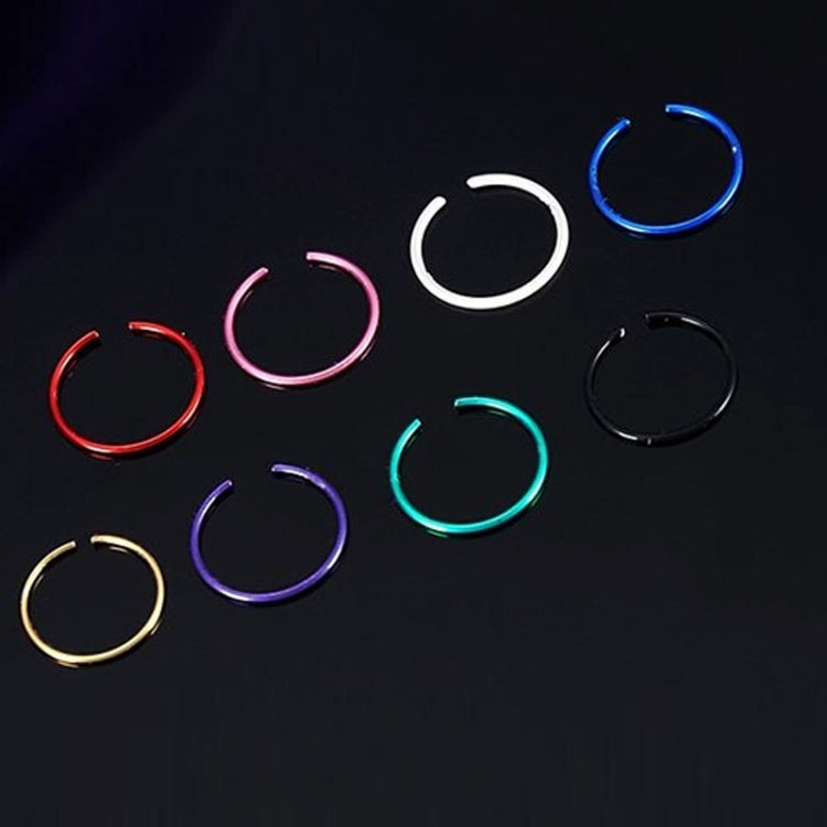 40 anneaux de nez ronds de mode en acier titane de couleurs mélangées, taille US 0,35, diamètre intérieur : 9 mm, périmètre : 28 mm (couleur)