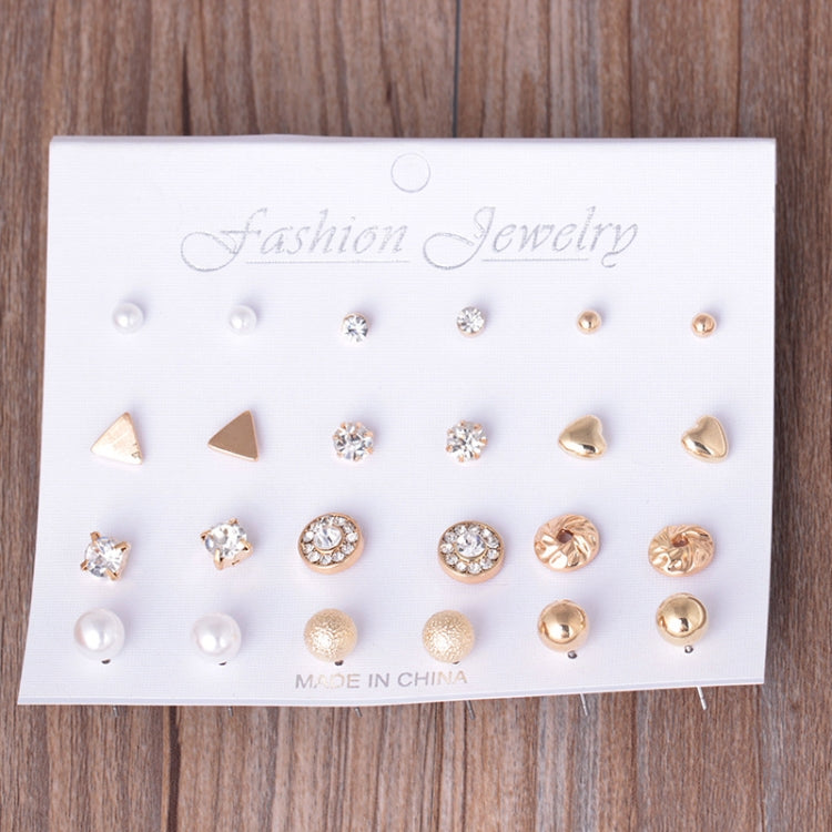 12 Ensembles de Paires Assorties de Boucles d'Oreilles Clous Multiples, Ensemble de Bijoux avec Carte pour Femmes et Filles (Argent), Or, Argent