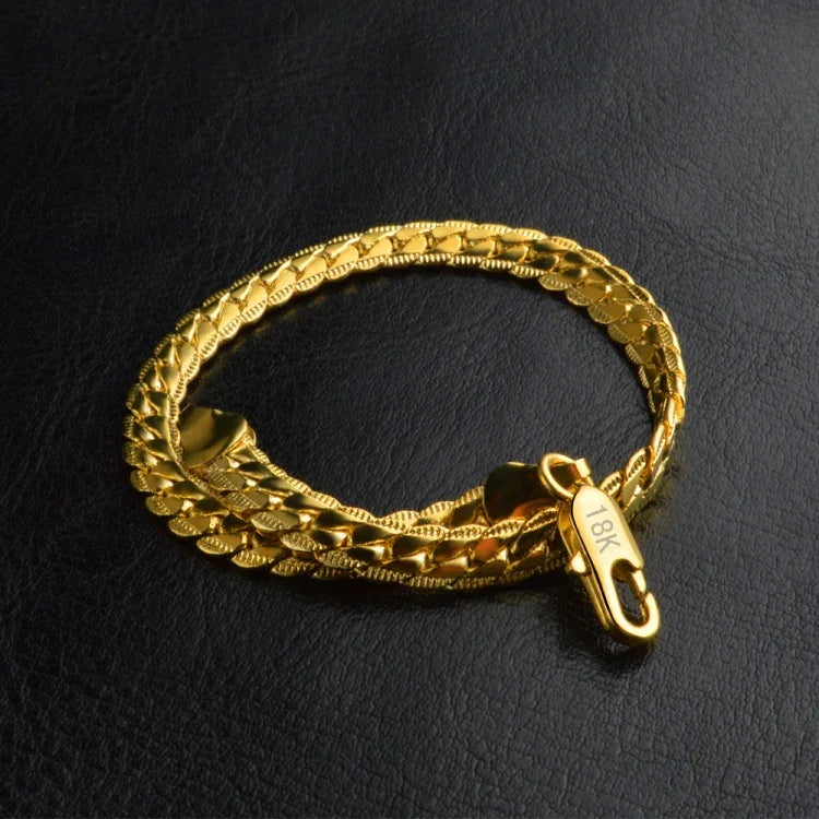 Bracelet de mode simple en or jaune 18 carats (Or)