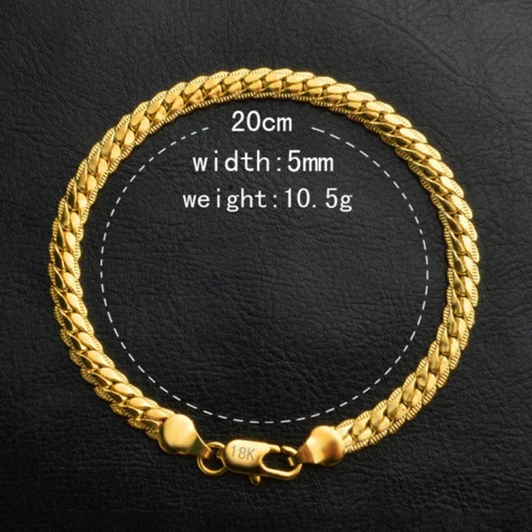 Bracelet de mode simple en or jaune 18 carats (Or)
