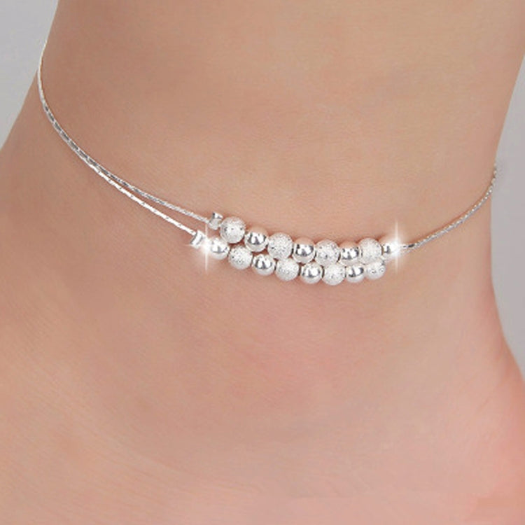 Cheville plaquée argent personnalisée avec perles givrées de mode simple (argent)