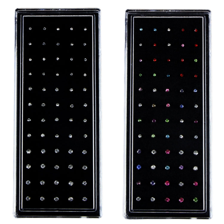 60 clous de nez en acier inoxydable en forme de diamant de couleurs mélangées, bijoux de piercing en forme de L, longueur de la tige : 7 mm, diamètre de la tige : 0,6 mm (couleur), couleur (60 pièces), blanc (60 pièces)