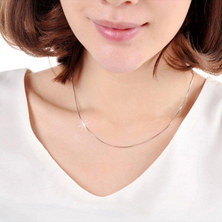 Chaîne en os de serpent plaqué argent, Personnalité 1MM (Argent, longueur: 32 pouces), longueur: 32 pouces