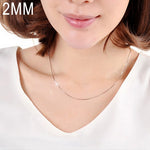 Chaîne serpent 2MM en argent plaqué fantaisie (longueur : 20 pouces), longueur : 20 pouces