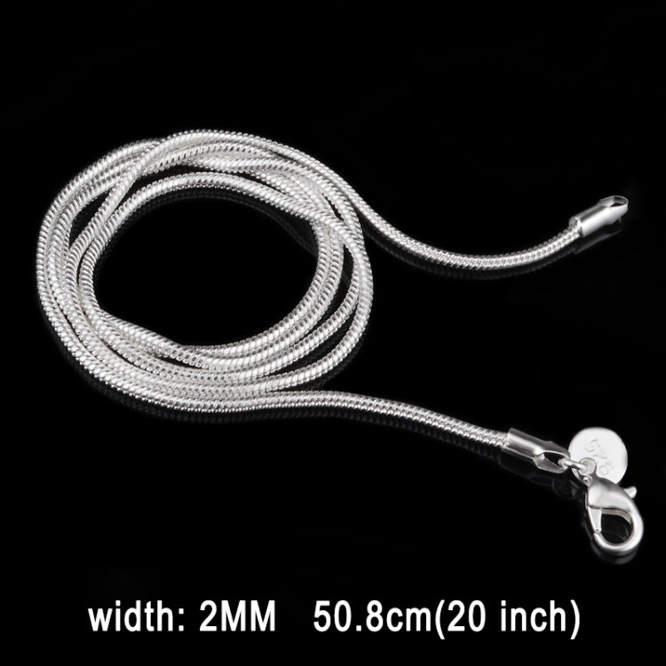 Chaîne serpent 2MM en argent plaqué fantaisie (longueur : 20 pouces), longueur : 20 pouces